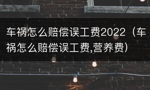 车祸怎么赔偿误工费2022（车祸怎么赔偿误工费,营养费）