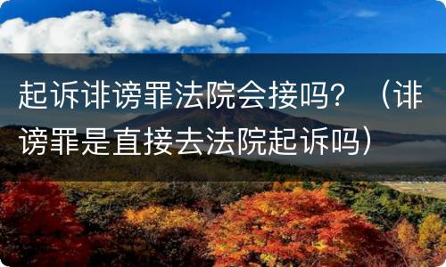 起诉诽谤罪法院会接吗？（诽谤罪是直接去法院起诉吗）