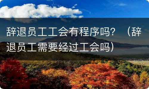 辞退员工工会有程序吗？（辞退员工需要经过工会吗）