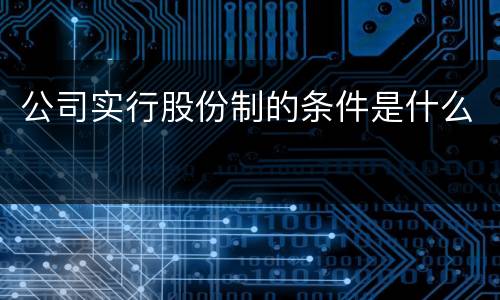 公司实行股份制的条件是什么