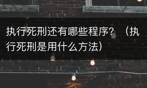执行死刑还有哪些程序？（执行死刑是用什么方法）