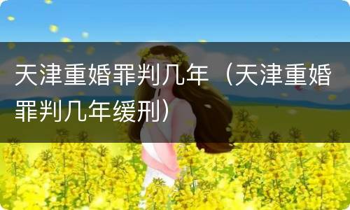 天津重婚罪判几年（天津重婚罪判几年缓刑）