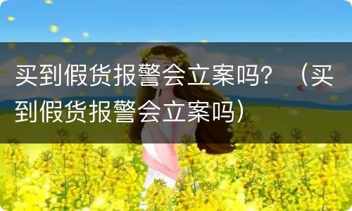 买到假货报警会立案吗？（买到假货报警会立案吗）