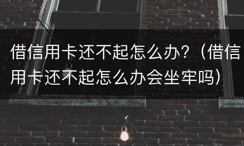借信用卡还不起怎么办?（借信用卡还不起怎么办会坐牢吗）