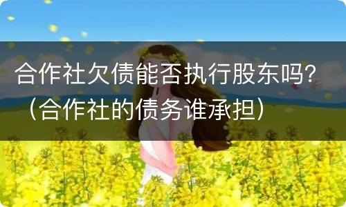合作社欠债能否执行股东吗？（合作社的债务谁承担）