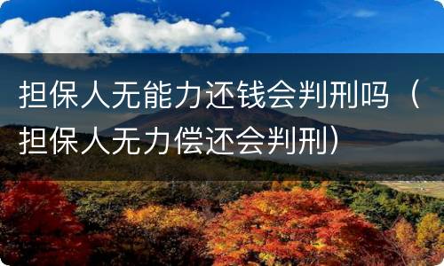 担保人无能力还钱会判刑吗（担保人无力偿还会判刑）
