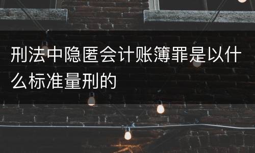 刑法中隐匿会计账簿罪是以什么标准量刑的