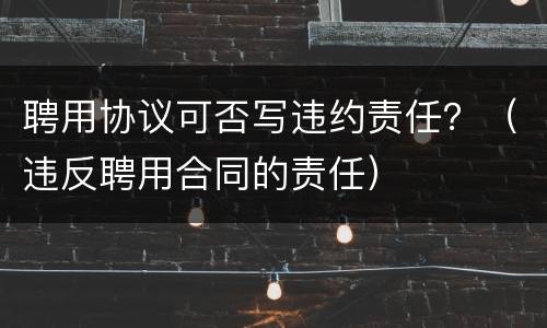 聘用协议可否写违约责任？（违反聘用合同的责任）