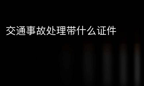 交通事故处理带什么证件
