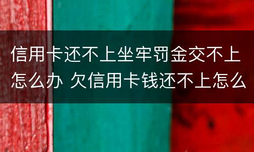 信用卡还不上坐牢罚金交不上怎么办 欠信用卡钱还不上怎么办会坐牢吗