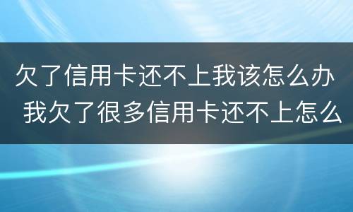 欠了信用卡还不上我该怎么办 我欠了很多信用卡还不上怎么办