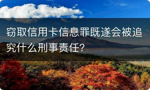 窃取信用卡信息罪既遂会被追究什么刑事责任？