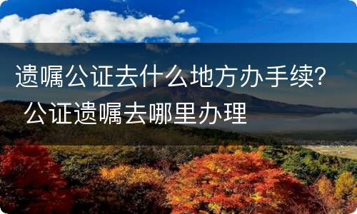 遗嘱公证去什么地方办手续？ 公证遗嘱去哪里办理