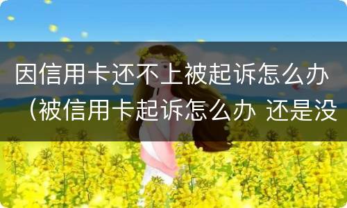 因信用卡还不上被起诉怎么办（被信用卡起诉怎么办 还是没有钱还）