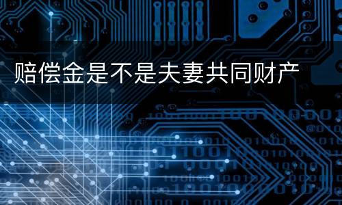 赔偿金是不是夫妻共同财产