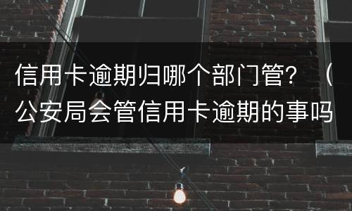 信用卡逾期归哪个部门管？（公安局会管信用卡逾期的事吗）