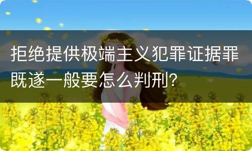 拒绝提供极端主义犯罪证据罪既遂一般要怎么判刑？