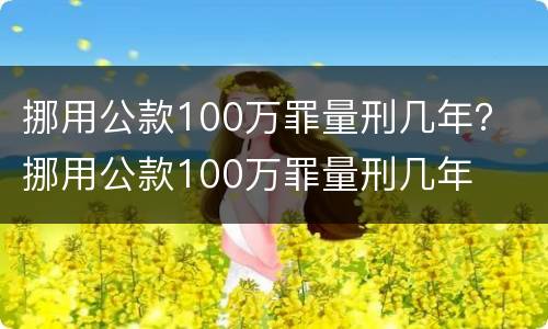挪用公款100万罪量刑几年？ 挪用公款100万罪量刑几年