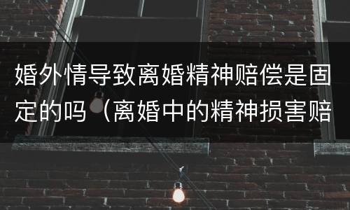 婚外情导致离婚精神赔偿是固定的吗（离婚中的精神损害赔偿）
