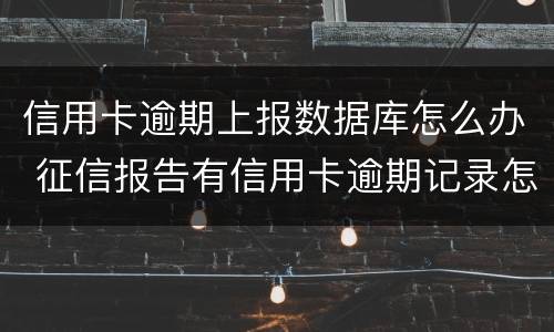 信用卡逾期上报数据库怎么办 征信报告有信用卡逾期记录怎么办