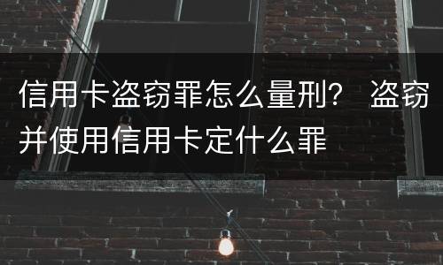 信用卡盗窃罪怎么量刑？ 盗窃并使用信用卡定什么罪