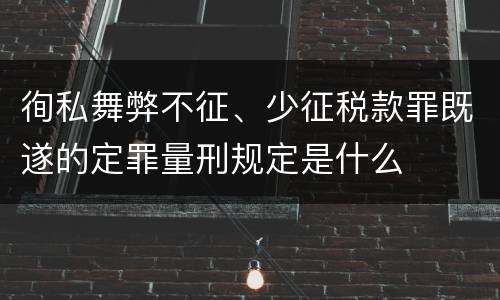 徇私舞弊不征、少征税款罪既遂的定罪量刑规定是什么