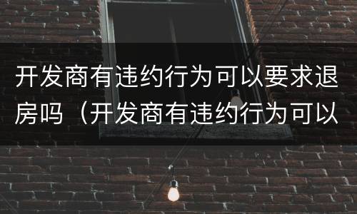 开发商有违约行为可以要求退房吗（开发商有违约行为可以要求退房吗怎么办）