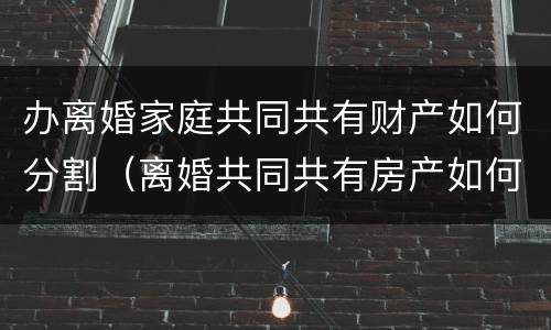 办离婚家庭共同共有财产如何分割（离婚共同共有房产如何分配）