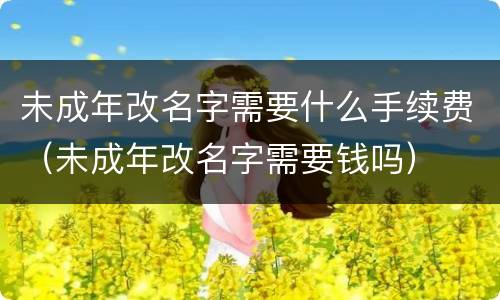 未成年改名字需要什么手续费（未成年改名字需要钱吗）