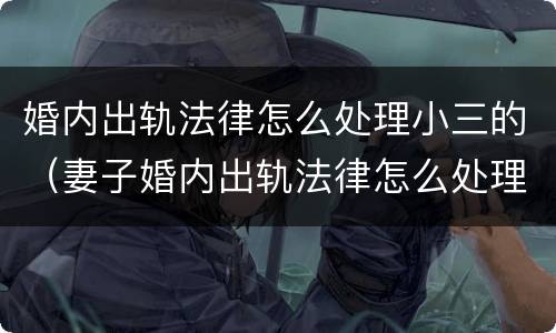 婚内出轨法律怎么处理小三的（妻子婚内出轨法律怎么处理小三）