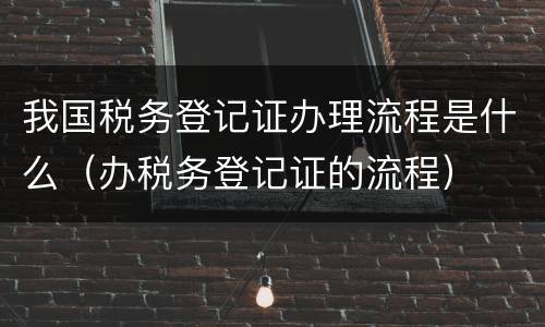 我国税务登记证办理流程是什么（办税务登记证的流程）