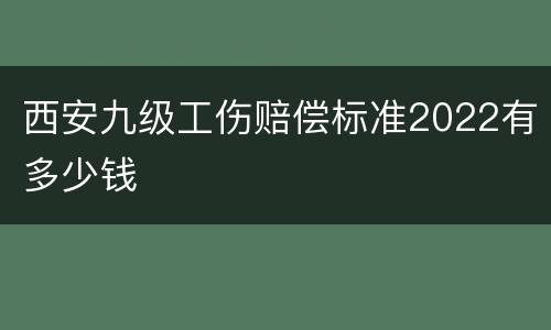 西安九级工伤赔偿标准2022有多少钱