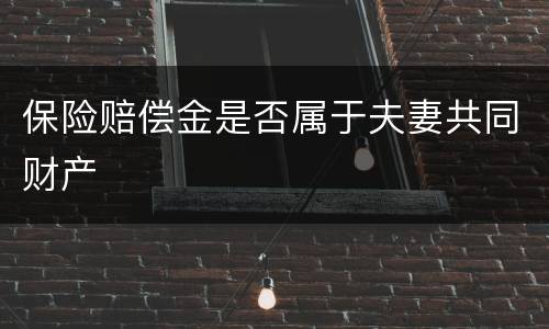 保险赔偿金是否属于夫妻共同财产