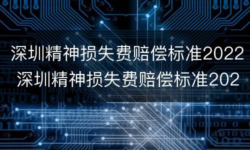 深圳精神损失费赔偿标准2022 深圳精神损失费赔偿标准2020