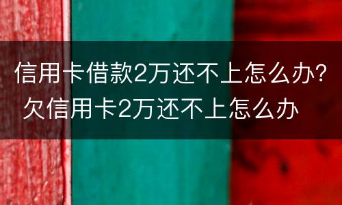 信用卡借款2万还不上怎么办？ 欠信用卡2万还不上怎么办