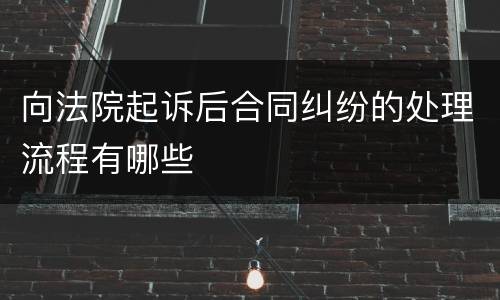向法院起诉后合同纠纷的处理流程有哪些