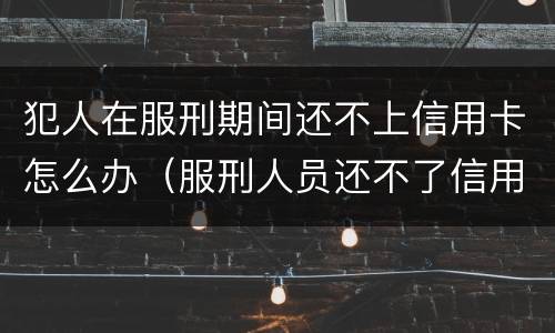 犯人在服刑期间还不上信用卡怎么办（服刑人员还不了信用卡怎么办）