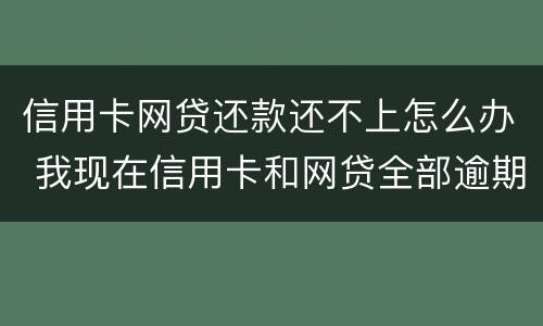 信用卡网贷还款还不上怎么办 我现在信用卡和网贷全部逾期还不起了怎么办