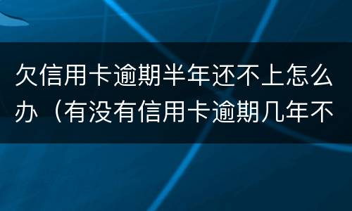 欠信用卡逾期半年还不上怎么办（有没有信用卡逾期几年不还的）