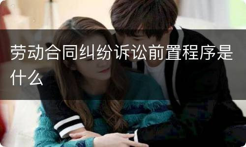 劳动合同纠纷诉讼前置程序是什么
