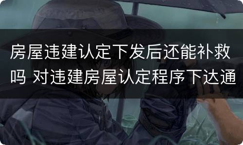 房屋违建认定下发后还能补救吗 对违建房屋认定程序下达通告