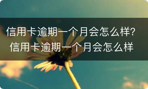 信用卡逾期一个月会怎么样？ 信用卡逾期一个月会怎么样