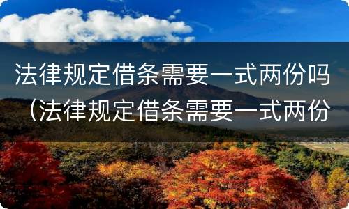 法律规定借条需要一式两份吗（法律规定借条需要一式两份吗怎么写）