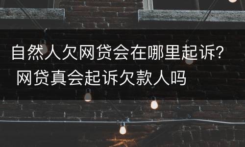 自然人欠网贷会在哪里起诉？ 网贷真会起诉欠款人吗