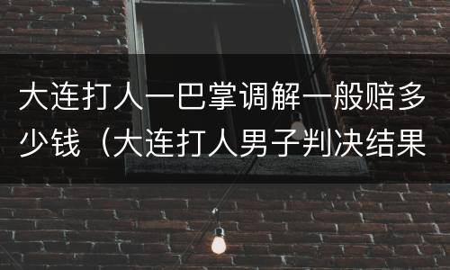 大连打人一巴掌调解一般赔多少钱（大连打人男子判决结果）
