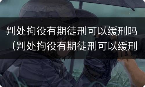 判处拘役有期徒刑可以缓刑吗（判处拘役有期徒刑可以缓刑吗）