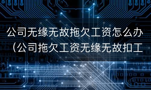 公司无缘无故拖欠工资怎么办（公司拖欠工资无缘无故扣工资怎么办）