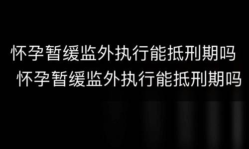 怀孕暂缓监外执行能抵刑期吗 怀孕暂缓监外执行能抵刑期吗知乎
