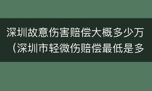 深圳故意伤害赔偿大概多少万（深圳市轻微伤赔偿最低是多少）