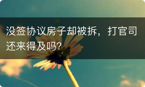 没签协议房子却被拆，打官司还来得及吗？
